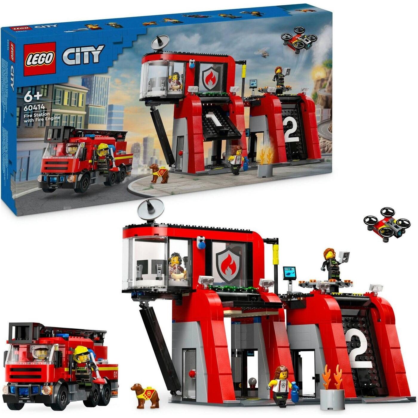 LEGO 60414 City Feuerwehrstation mit Drehleiterfahrzeug