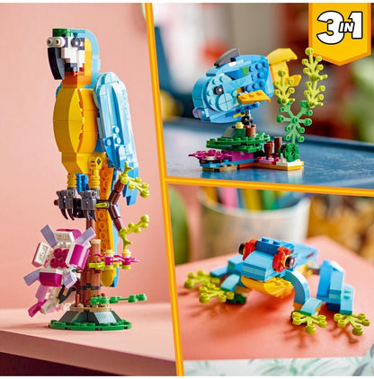 LEGO 31136 Creator 3 in 1 Exotischer Papagei / Fisch / Frosch