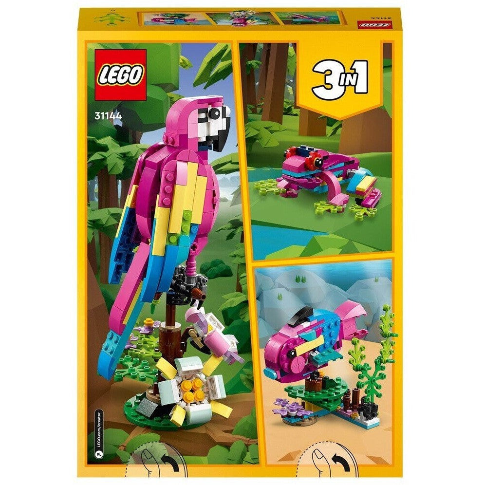 LEGO 31144 Creator 3 in 1 Exotischer pinkfarbener Papagei / Fisch / Frosch
