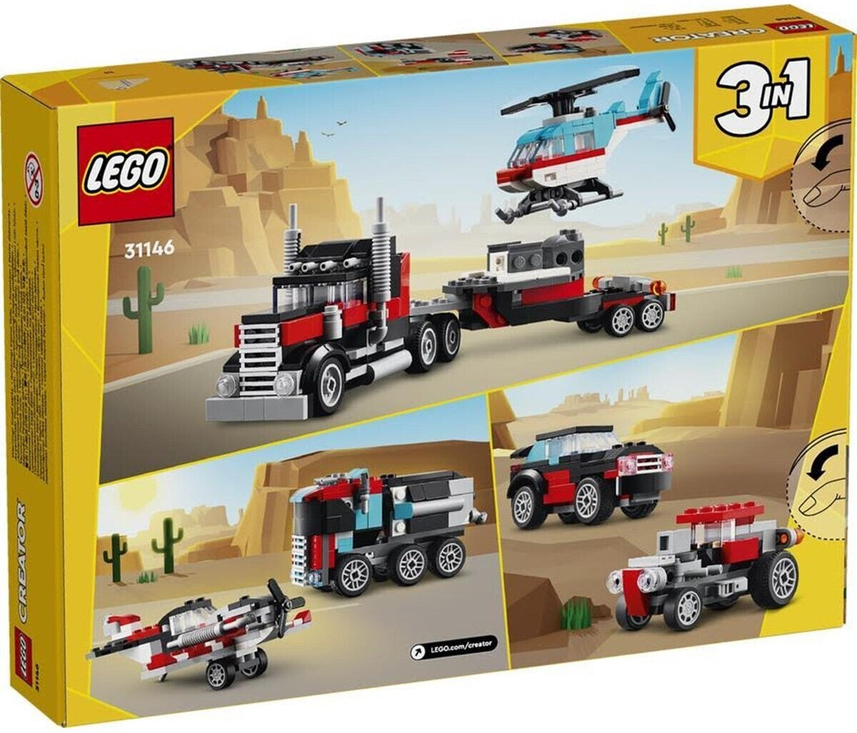 LEGO 31146 Creator 3in1 Tieflader mit Hubschrauber