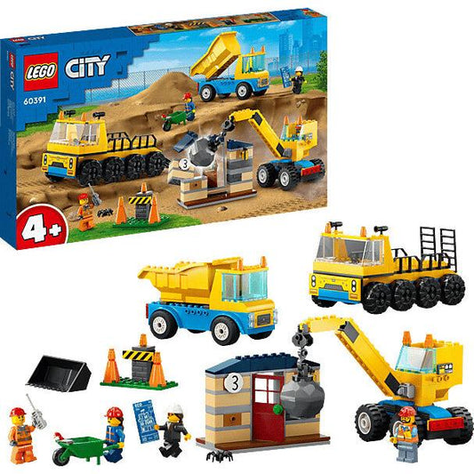 LEGO 60391 City Baufahrzeuge und Kran mit Abrissbirne 4+