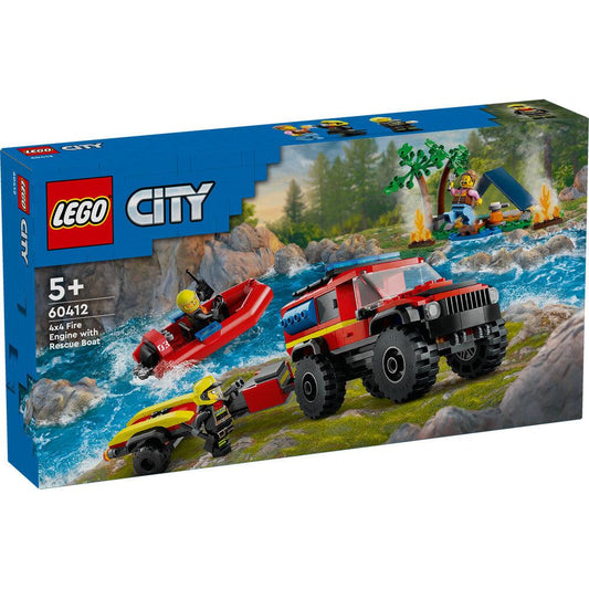LEGO 60412 City Feuerwehr Geländewagen mit Rettungsboot
