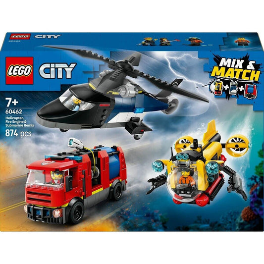 LEGO 60462 City Kombi Set Hubschrauber Löschauto U-Boot