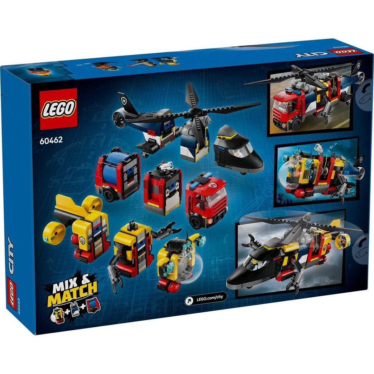 LEGO 60462 City Kombi Set Hubschrauber Löschauto U-Boot