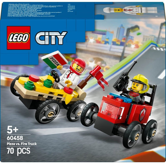 LEGO 60458 City Seifenkisten Pizzalieferwagen vs. Löschauto