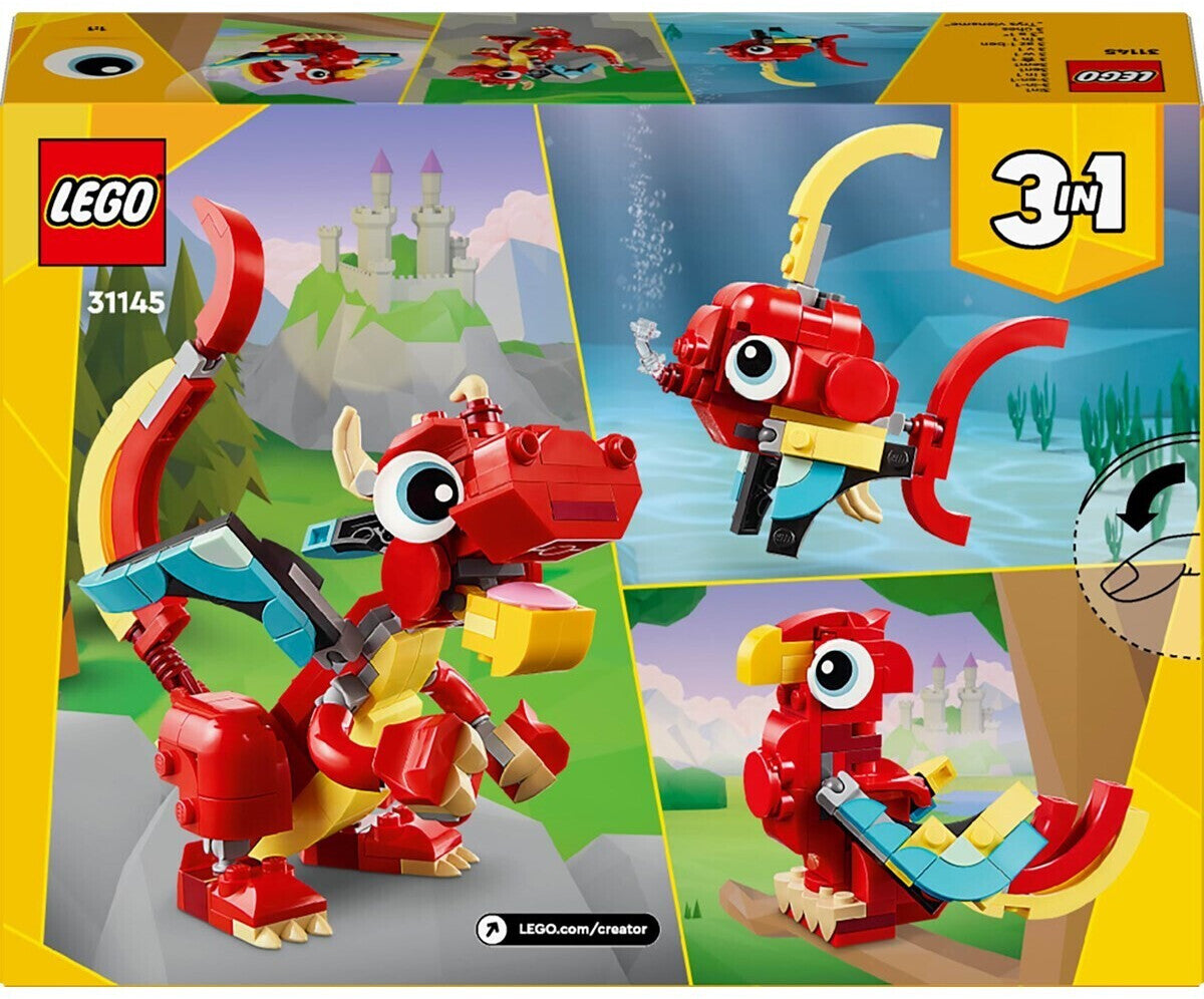 LEGO 31145 Creator 3in1 Roter Drache / Vogel / Fisch