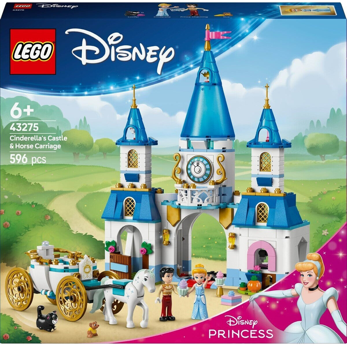 LEGO 43275 Disney Princess Cinderellas Schloss und Pferdekutsche