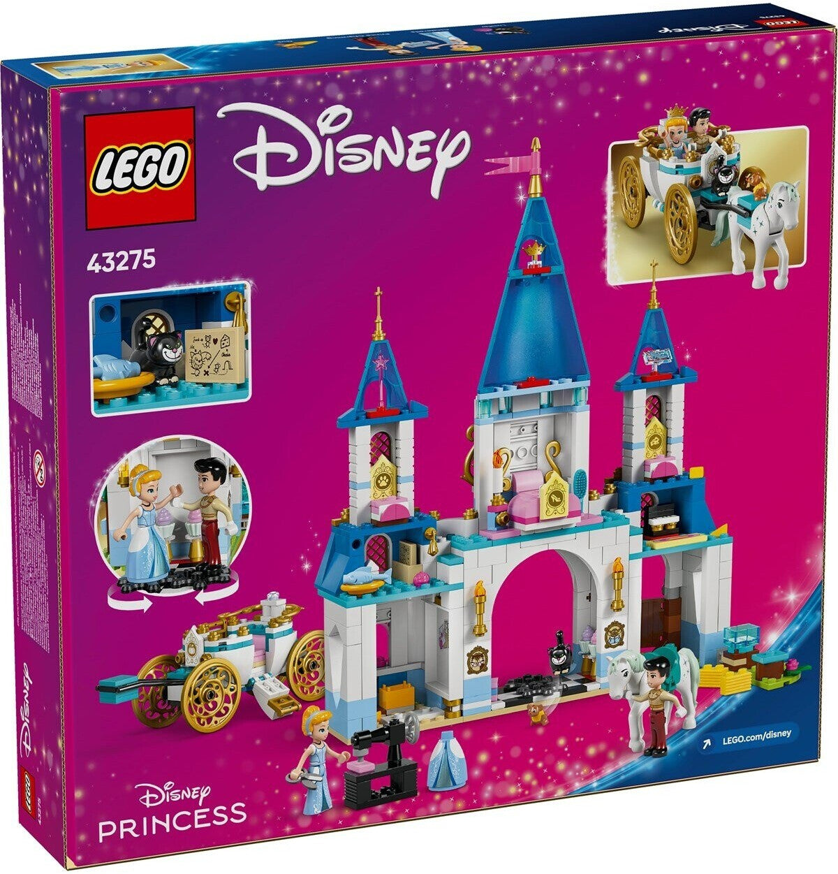 LEGO 43275 Disney Princess Cinderellas Schloss und Pferdekutsche