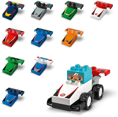 LEGO 10445 Duplo F1 Team Rennautos mit Rennfahrern