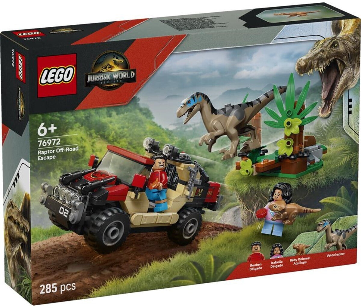 LEGO 76972 Jurassic World Raptor Verfolgungsjagd mit dem Geländewagen